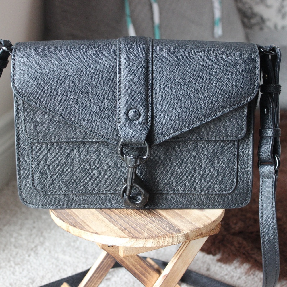 Rebecca Minkoff Black Saffiano Hudson Crossbody